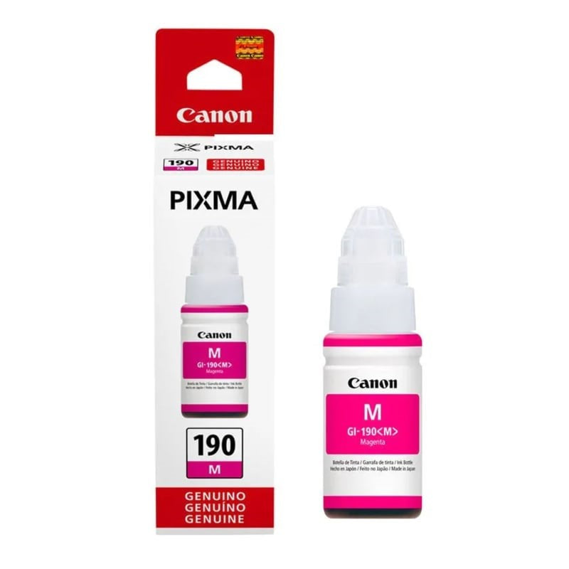 Tintas Originales Canon Pixma 190 – Negro, Cian, Magenta y Amarillo