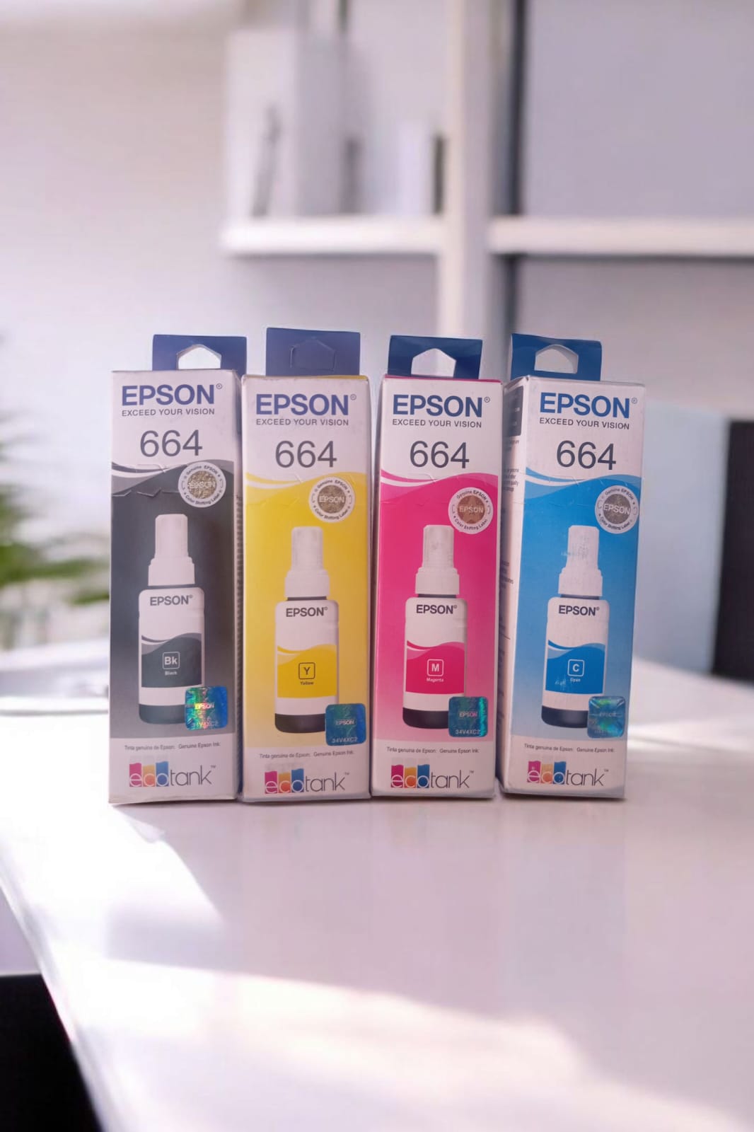 Tintas Originales Epson 664 – Negro, Cian, Magenta y Amarillo